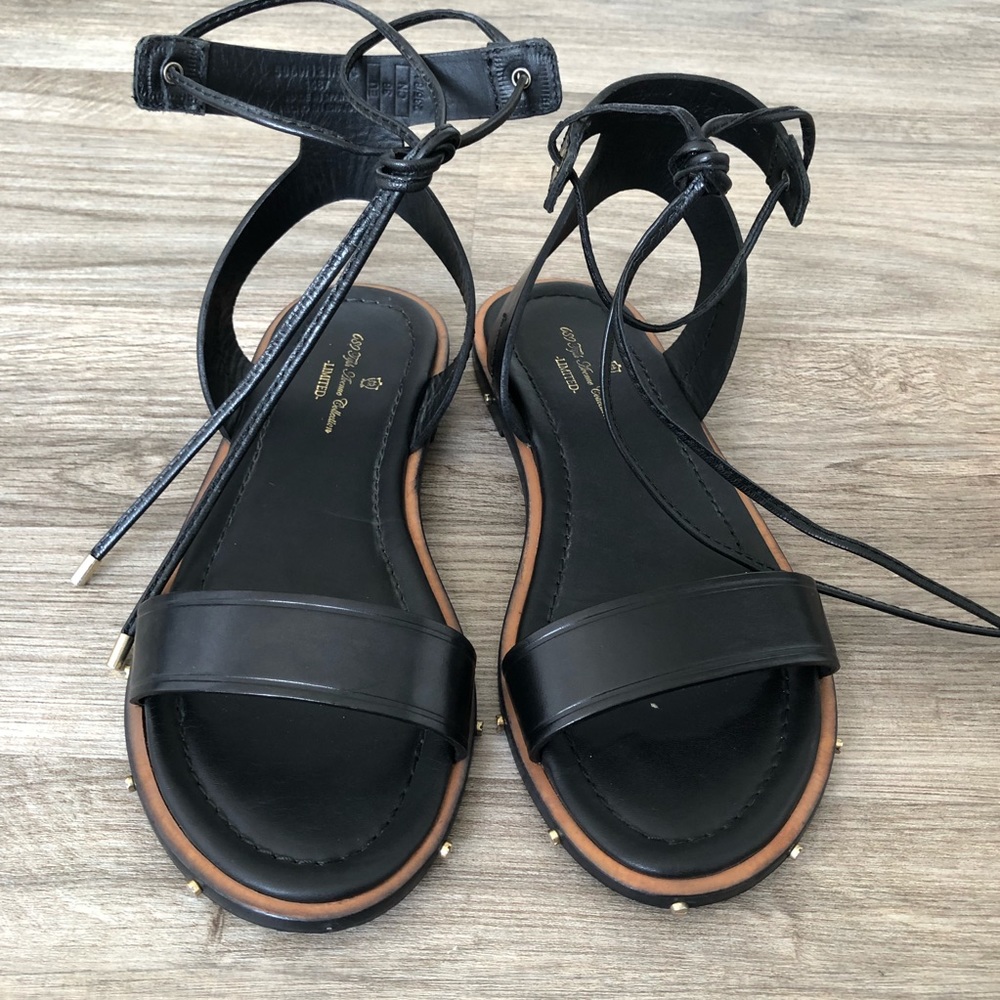 Massimo Dutti Wrap Up Leather Sandal Size 6